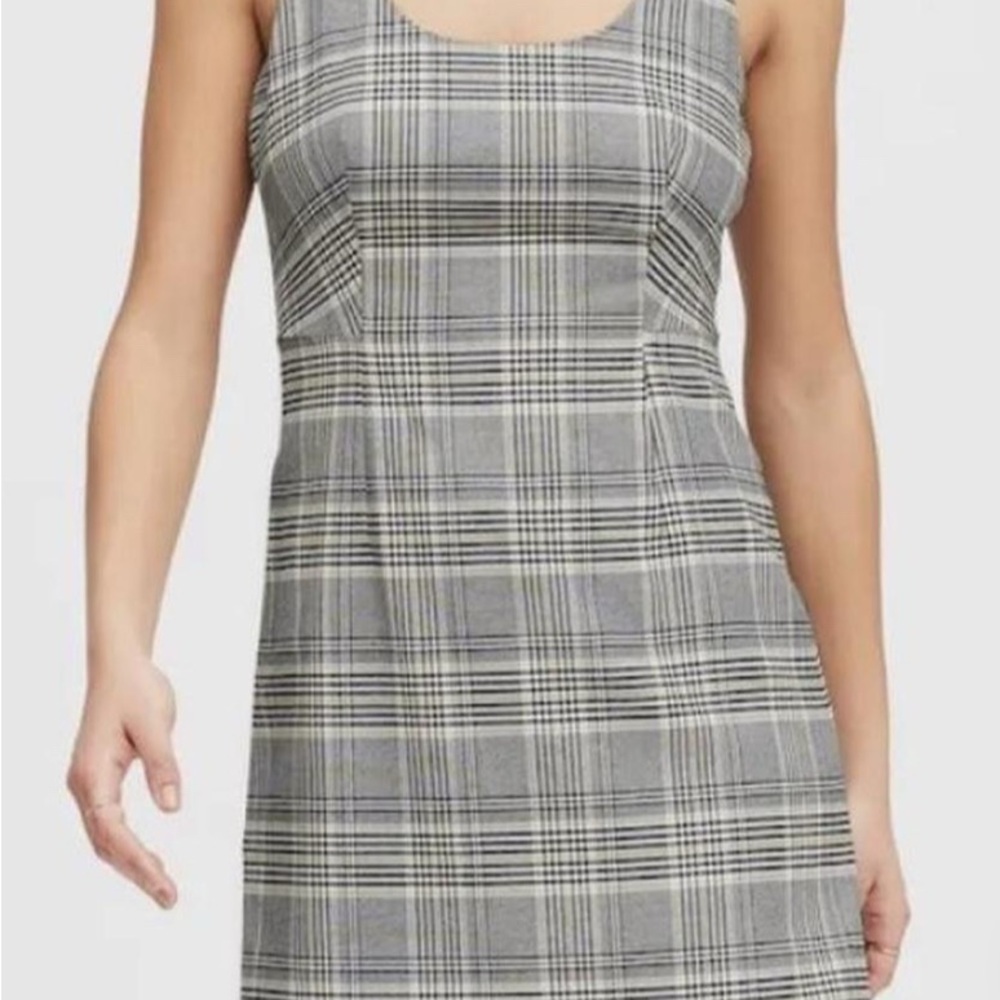 Banana Republic Black and White Plaid Mini Dress